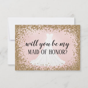 Blushing Glitter Bride Bridesmaid Frieri kort