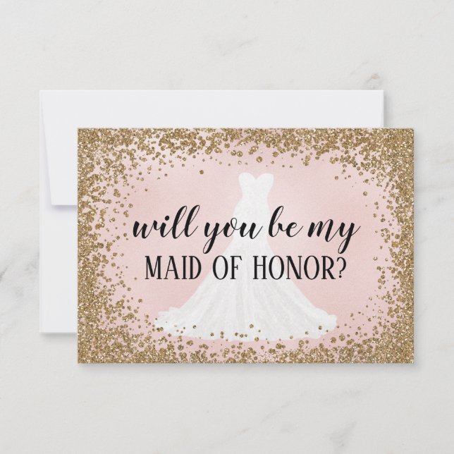 Blushing Glitter Bride Bridesmaid Frieri kort (Framsida)