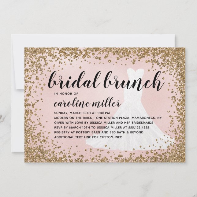 Blushing Glitter Bride Dress Möhippa Brunch (Framsida)