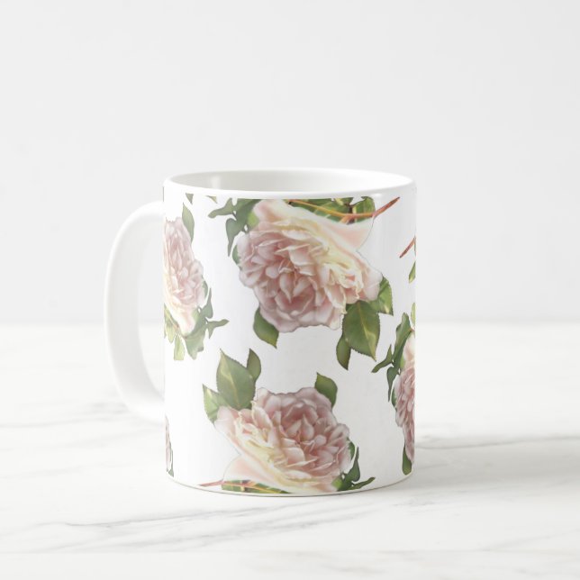 Blushing Ivory Peach Ro Kaffemugg (Framsida vänster)