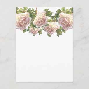 Blushing Ivory Peach Ro Vykort
