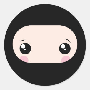 Blushing Kawaii Ninja Runt Klistermärke