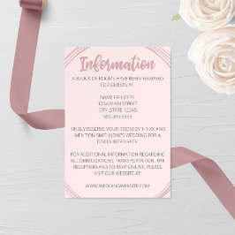 Blushing Oval Wedding Enclosure Card Tilläggskort