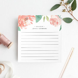 Blushing Peony | Längd Personlig Anteckningsblock