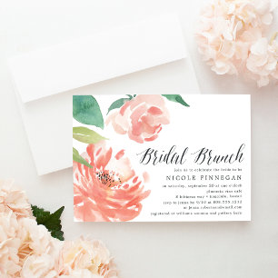 Blushing Peony Möhippa Brunch-inbjudan Inbjudningar