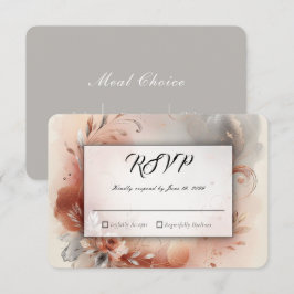 Blushing Petals and Silver Swirls Wedding OSA Kort
