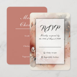 Blushing Petals and Silver Swirls Wedding OSA Kort