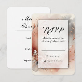 Blushing Petals and Silver Swirls Wedding OSA Kort