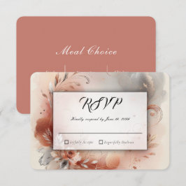 Blushing Petals and Silver Swirls Wedding OSA Kort