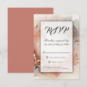 Blushing Petals och Silver Swirls Bröllop OSA Kort