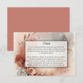 Blushing Petals och Silver Swirls Bröllop Tilläggskort