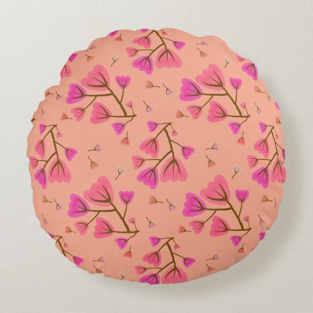 Blushing Petals Round Accent Pillow Rund Kudde (Framsidan)