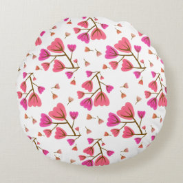 Blushing Petals Round Accent Pillow Rund Kudde