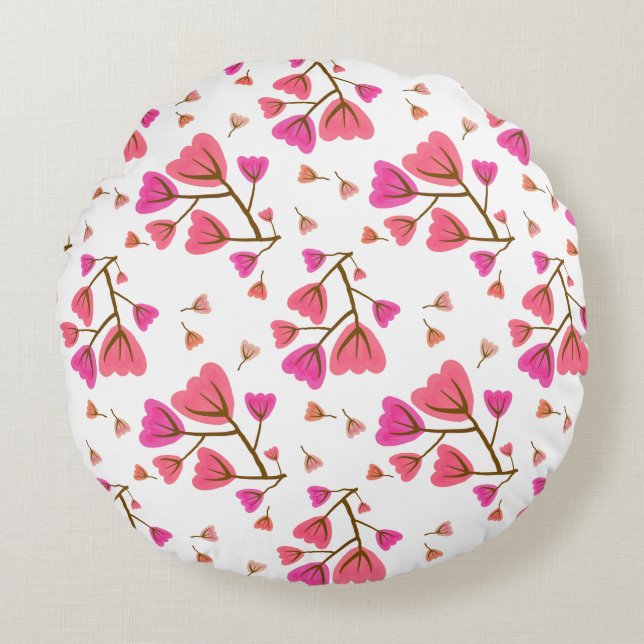 Blushing Petals Round Accent Pillow Rund Kudde (Framsidan)