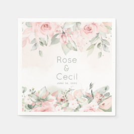 Blushing Ro Bröllop Cocktail Napkins Pappersservett