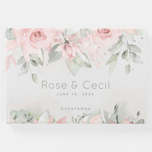 Blushing Ro Bröllop Gästböcker (Framsida)