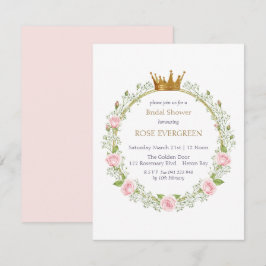 Blushing Romance: Pink Roses and Baby’s Breathe Inbjudningar