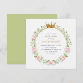 Blushing Romance: Pink Roses and Baby’s Breathe Inbjudningar