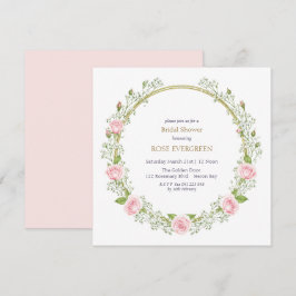 Blushing Romantik: Rosa ros och Baby Breathe Inbjudningar