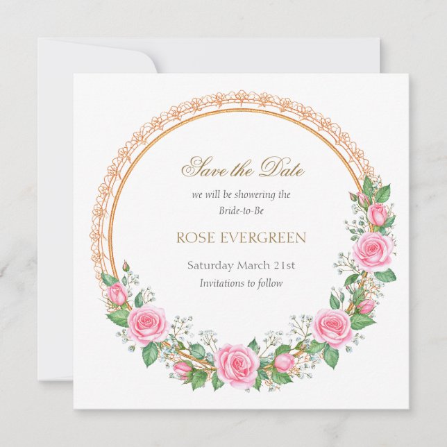 Blushing Romantik: Rosa ros och Baby Breathe Spara Datumet (Framsida)