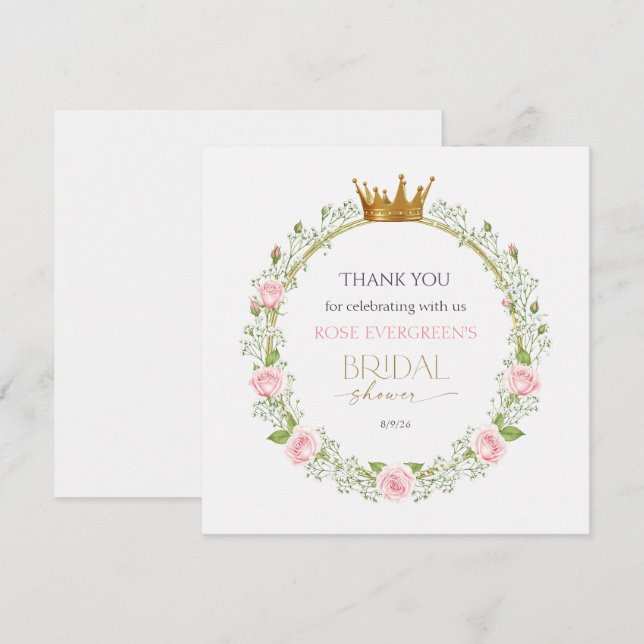 Blushing Romantik: Rosa ros och Baby Breathe Tack Kort (Fram/baksida)