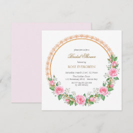 Blushing Romantik: Rosa ros och Baby's Breathe In Inbjudningar