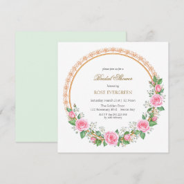 Blushing Romantik: Rosa ros och Baby's Breathe In Inbjudningar