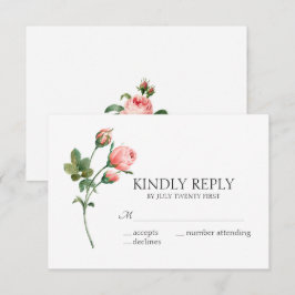 Blushing Rosa ros Blommigt Elegant bröllop OSA Kort