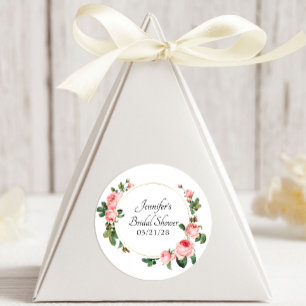 Blushing Rosa ros Runt Klistermärke