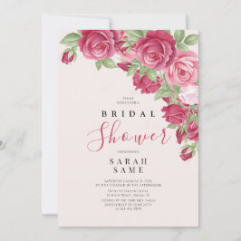 Blushing Rose Elegance Bridal Shower Invitation Inbjudningar