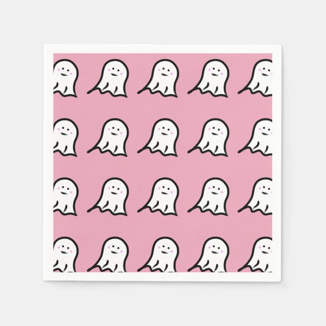 Blushing Spöken Cute Halloween Print Pappersservett (Framsidan)