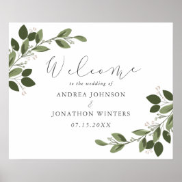 Blushing Sprigs Bröllop Välkommen Poster