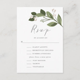 Blushing Sprigs OSA med Menu och Rosa Back Kort