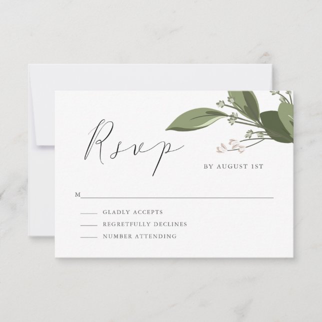 Blushing Sprigs OSA med Rosa Back Kort (Framsida)