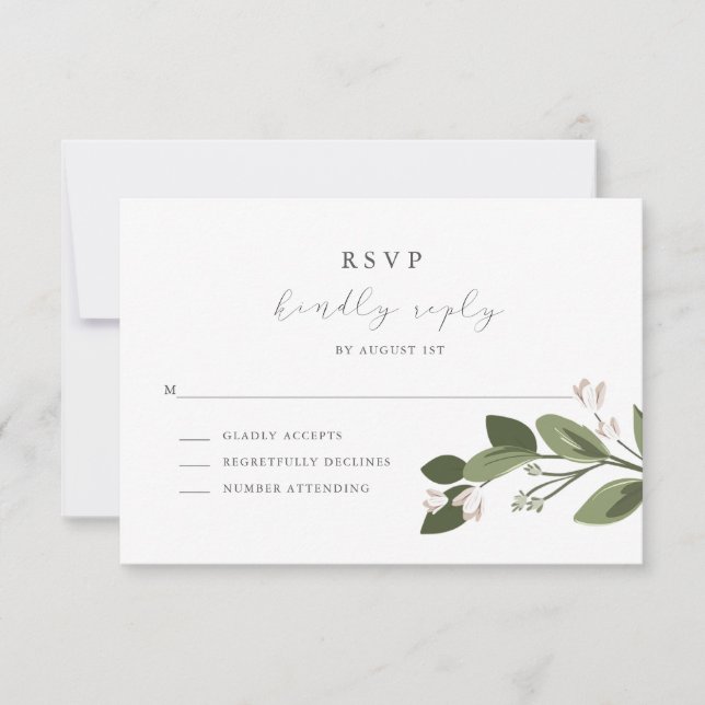 Blushing Sprigs OSA med Rosa Back Kort (Framsida)