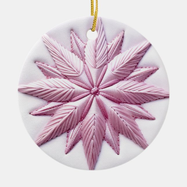 Blushing Starburst Snowflake Julgransprydnad Keramik (Framsidan)