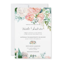 Blushing Summer | Vattenfärgning Blommigt Bröllop