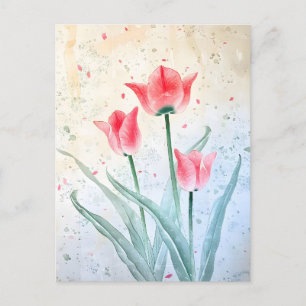 Blushing Tulip Elegance Meddelande Vykort