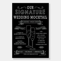 Blushing Virgin Bride Namnteckning Cocktail-tecken