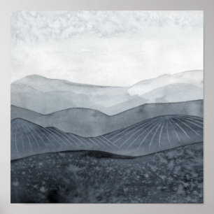 Blustering Grått Valley Poster