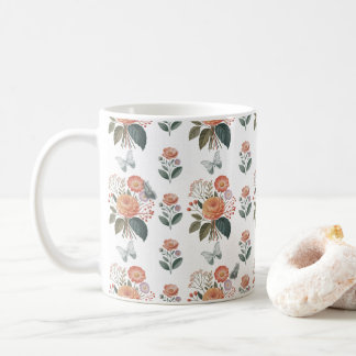 Blütenzauber mit Schmetterlingsflügeln Kaffemugg