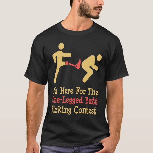 Bly Amputee One Leged Butt Kicking Tävling T Shirt (Framsida)
