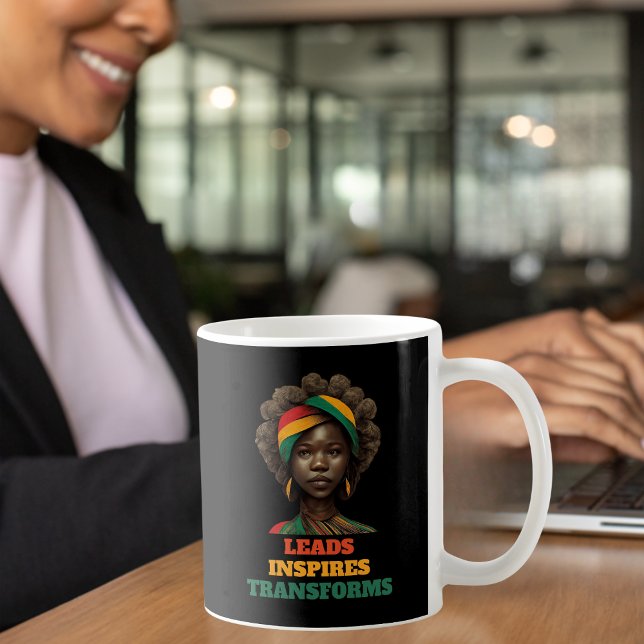 Bly, Inspires, Transforms Black History Month Kaffemugg (Skapare uppladdad)