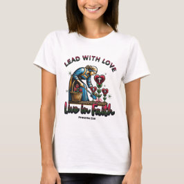 Bly med Kärlek, levande i Faith - Proverbs 22:6 T Shirt