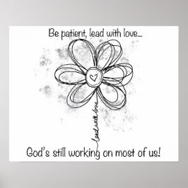 Bly med kärlek, vuxen färgning med daisy poster