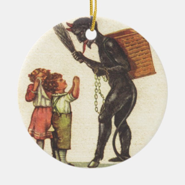 Bly med Krampus Julgransprydnad Keramik (Framsidan)