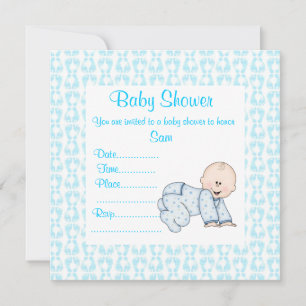 BLYA INBJUDAN FÖR CRAWLING BABY BABY SHOWER SHOWER