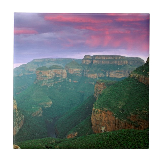 Blyde River Canyon vid solnedgång, Sydafrika Kakelplatta (Framsidan)