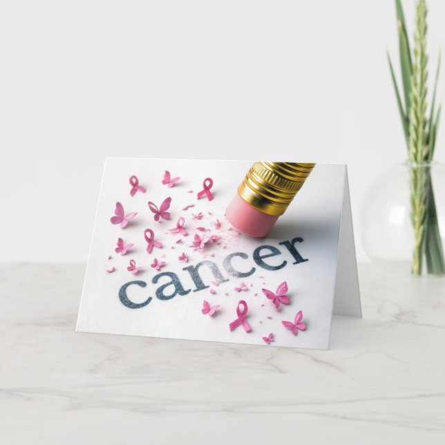 Blyerta cancertext på vit Papper Kort (Framsida)