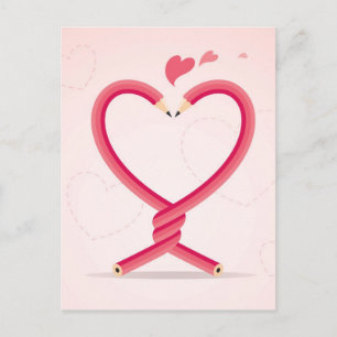 Blyertspennor i Kärlek Vykort